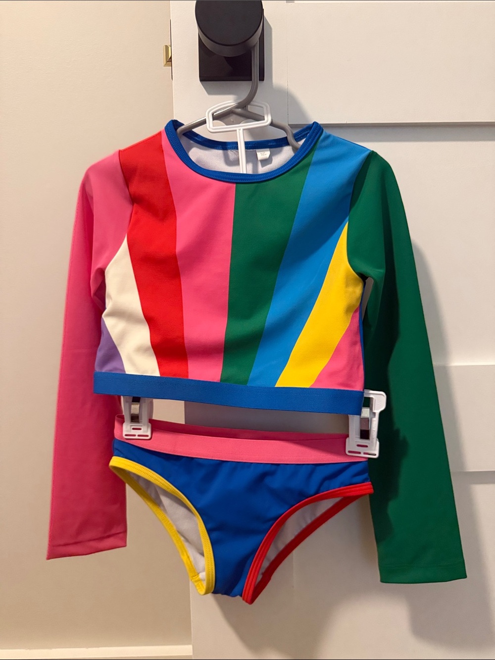 Kids Rainbow Long-Sleeve Swim Set - Multicolor